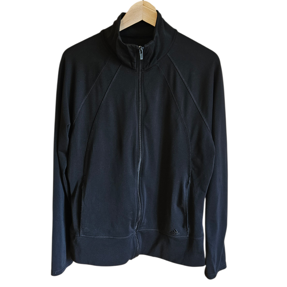 Adidas Women’s Black Full Zip Training Jacket Raglan Sleeve Large